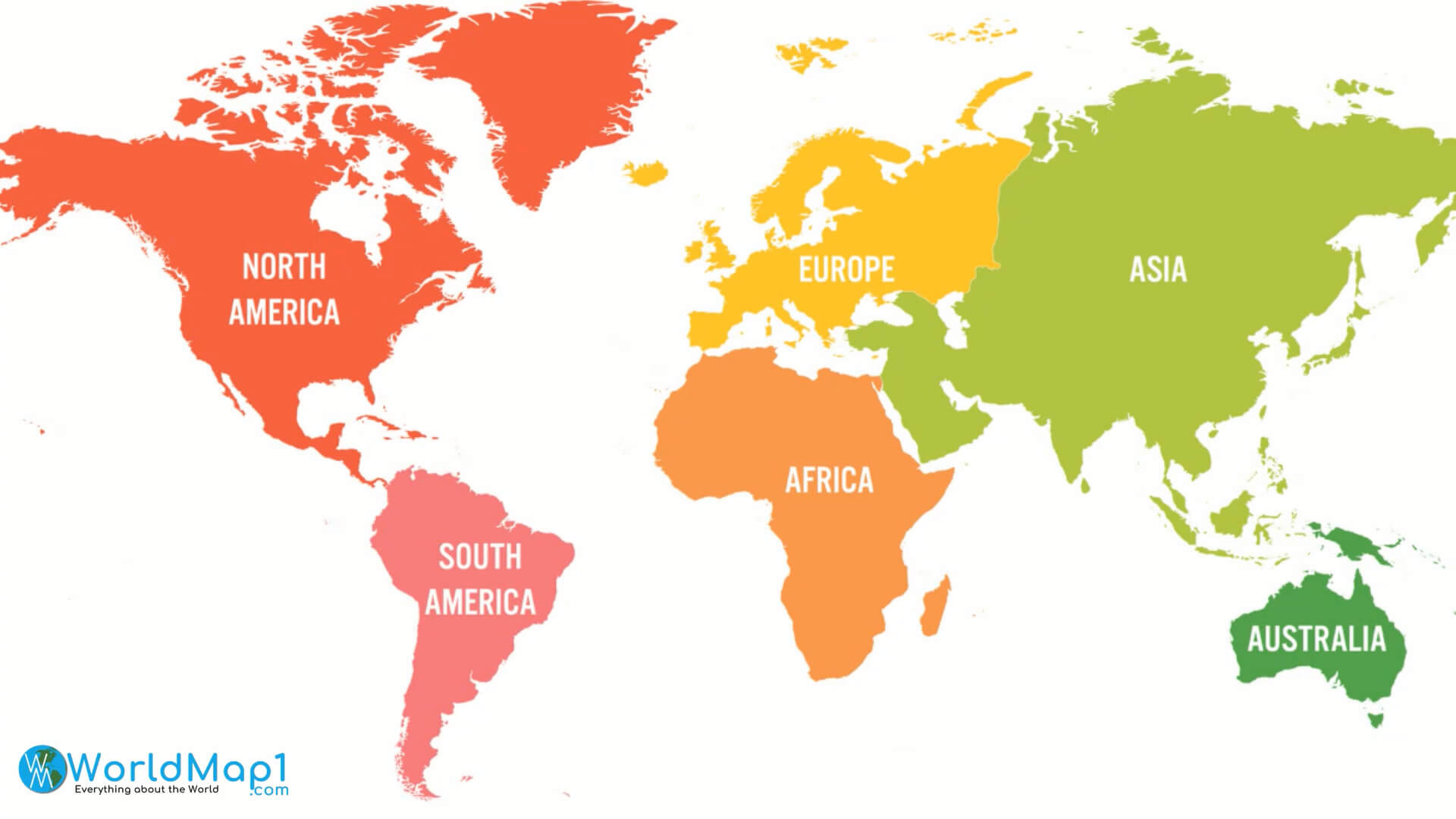 Continents Map with Africa